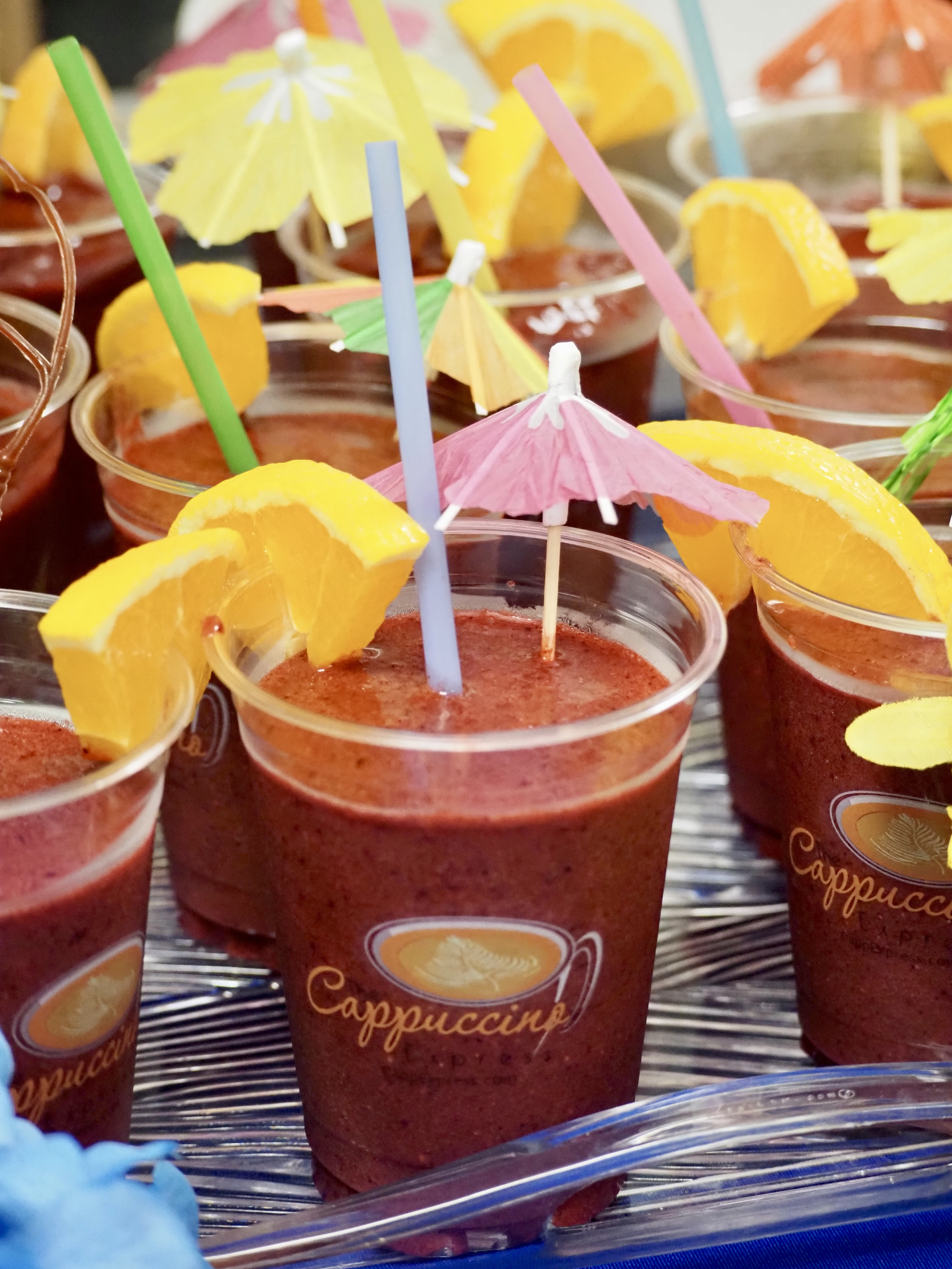 Berry Smoothies W Umbrellas — The Cappuccino Express Smoothies